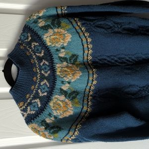 Laura Ashley wool floral vintage sweater